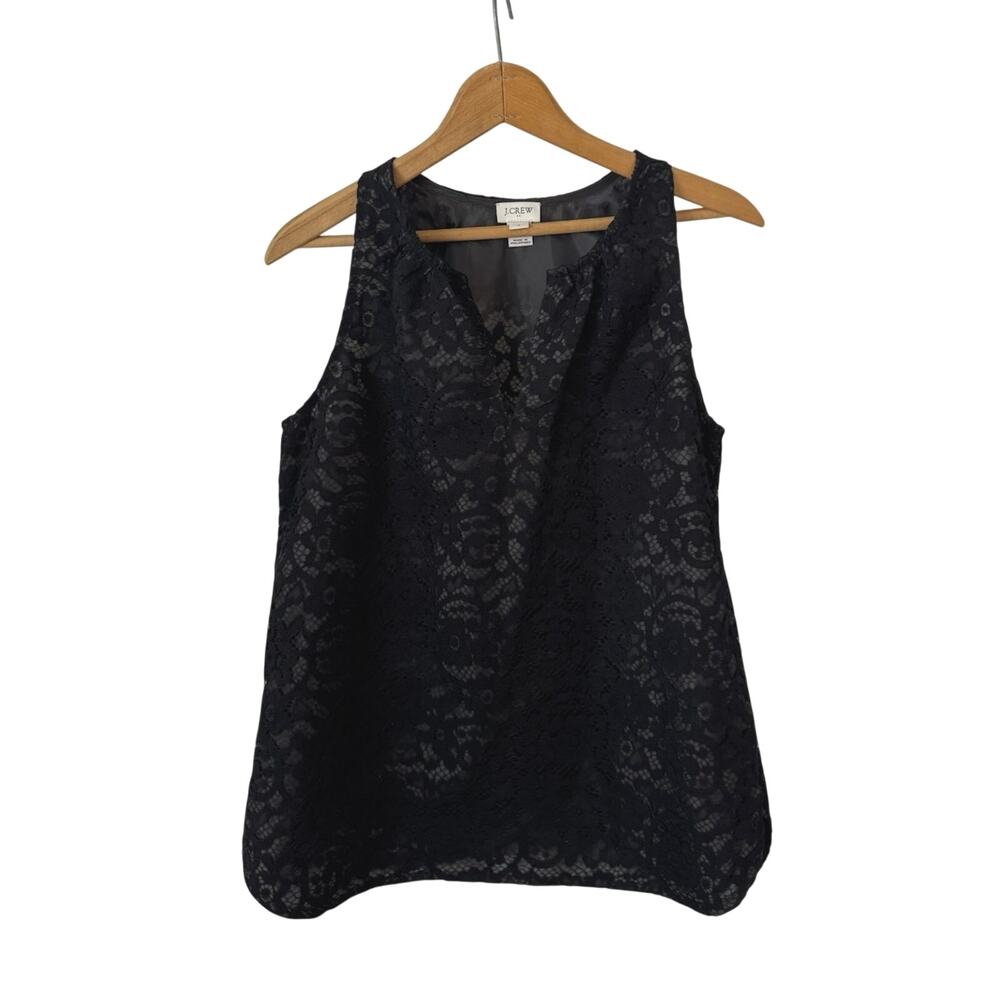 J Crew factory Black Lace Shell Top Womens Small Size 4